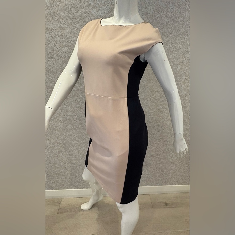 MaxMara Black and Cream Midi Dress